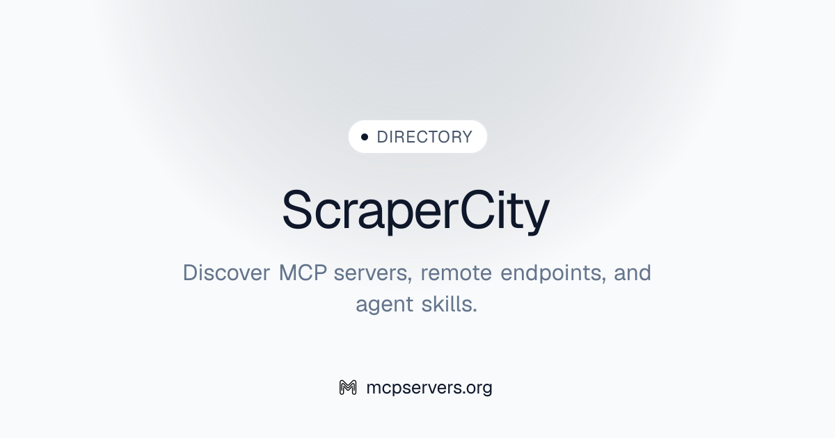Official Scraper City MCP Server | Awesome MCP Servers