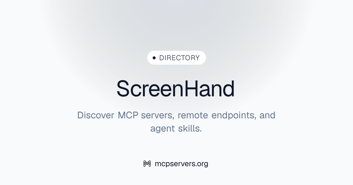 Screen Hand MCP Server | Awesome MCP Servers