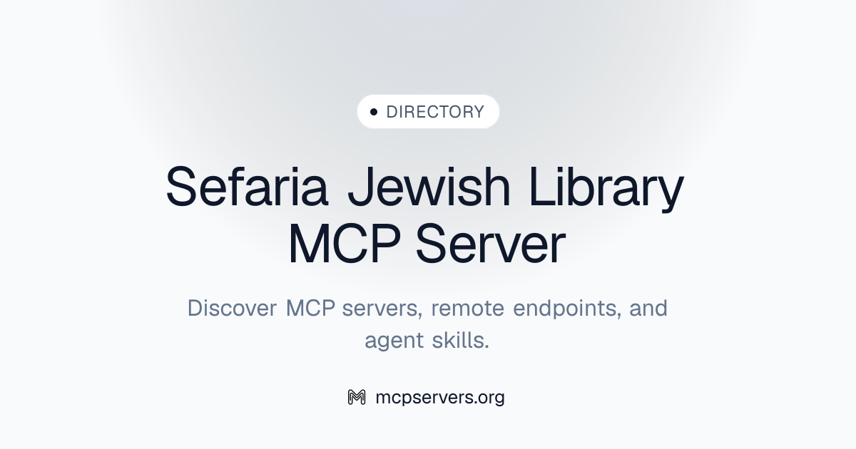 Sefaria Jewish Library MCP Server | Awesome MCP Servers