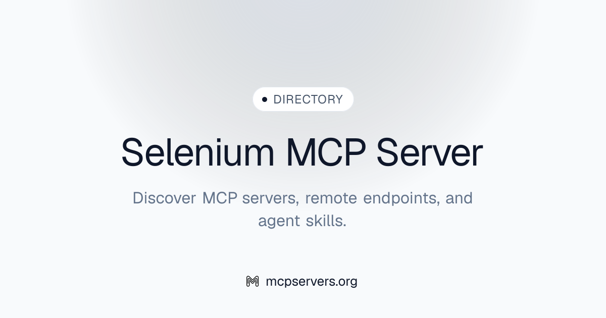 Selenium MCP Server | Awesome MCP Servers