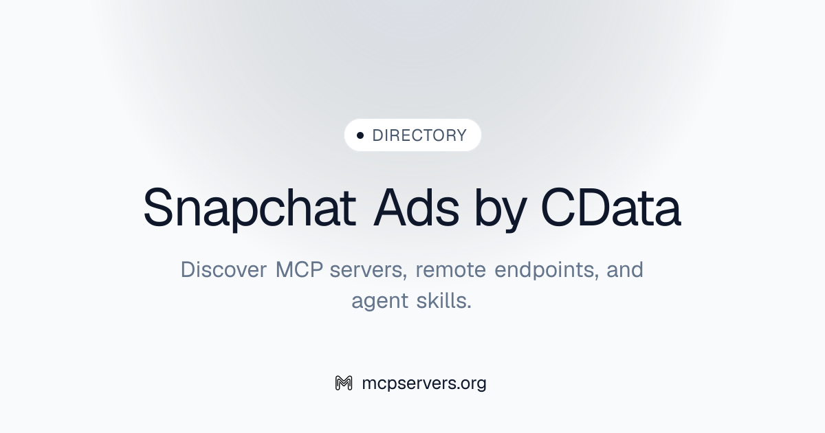 Snapchat Ads By Cdata MCP Server | Awesome MCP Servers