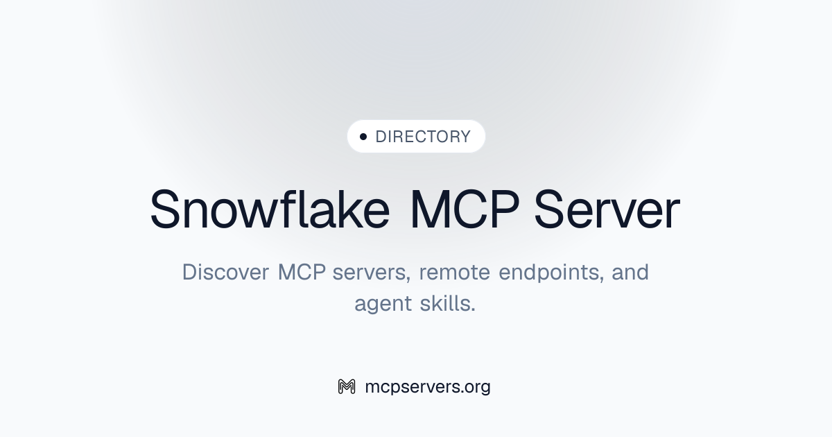 Snowflake MCP Server | Awesome MCP Servers