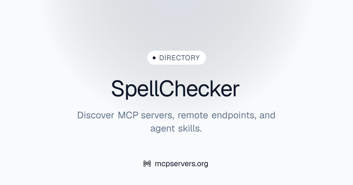 Spell Checker MCP Server | Awesome MCP Servers