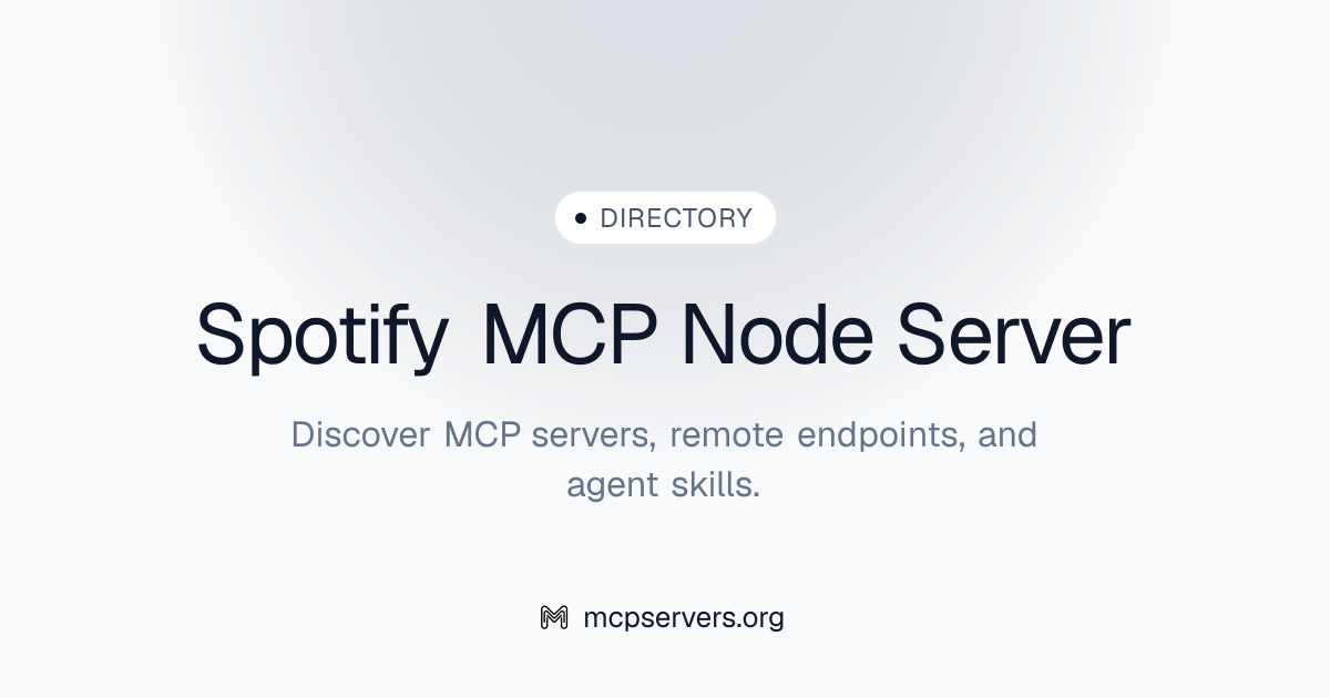 Spotify Node MCP Server | Awesome MCP Servers