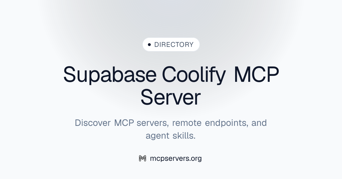 Supabase Coolify MCP Server | Awesome MCP Servers