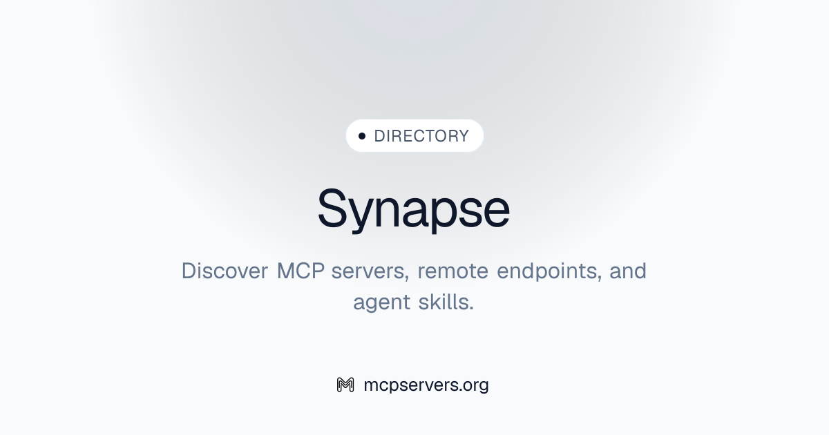 Synapse MCP Server | Awesome MCP Servers