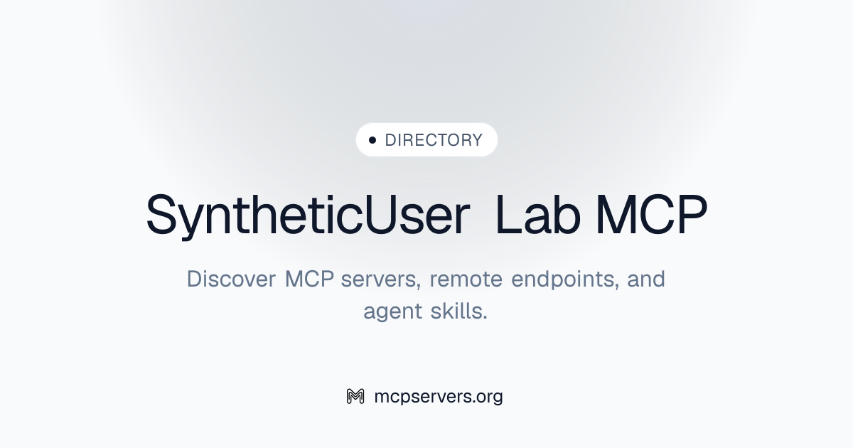 SyntheticUser Lab MCP Server | Awesome MCP Servers