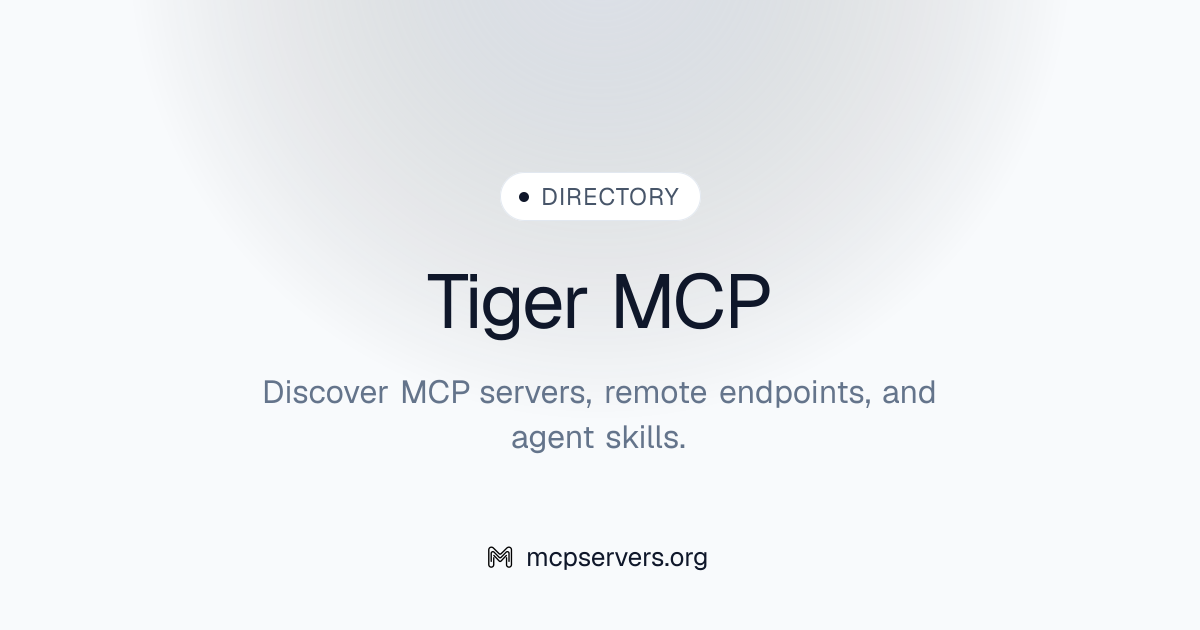 Tiger MCP Server | Awesome MCP Servers
