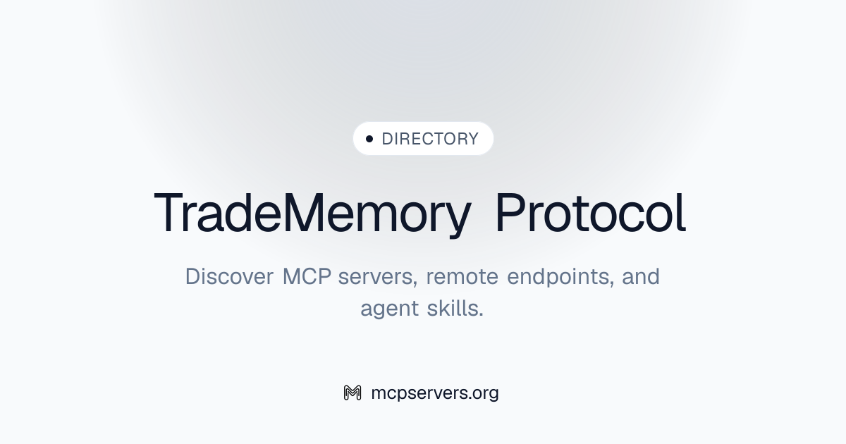 TradeMemory Protocol MCP Server | Awesome MCP Servers