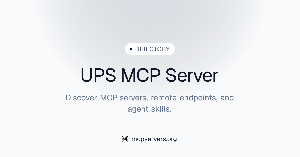 UPS MCP Server | Awesome MCP Servers