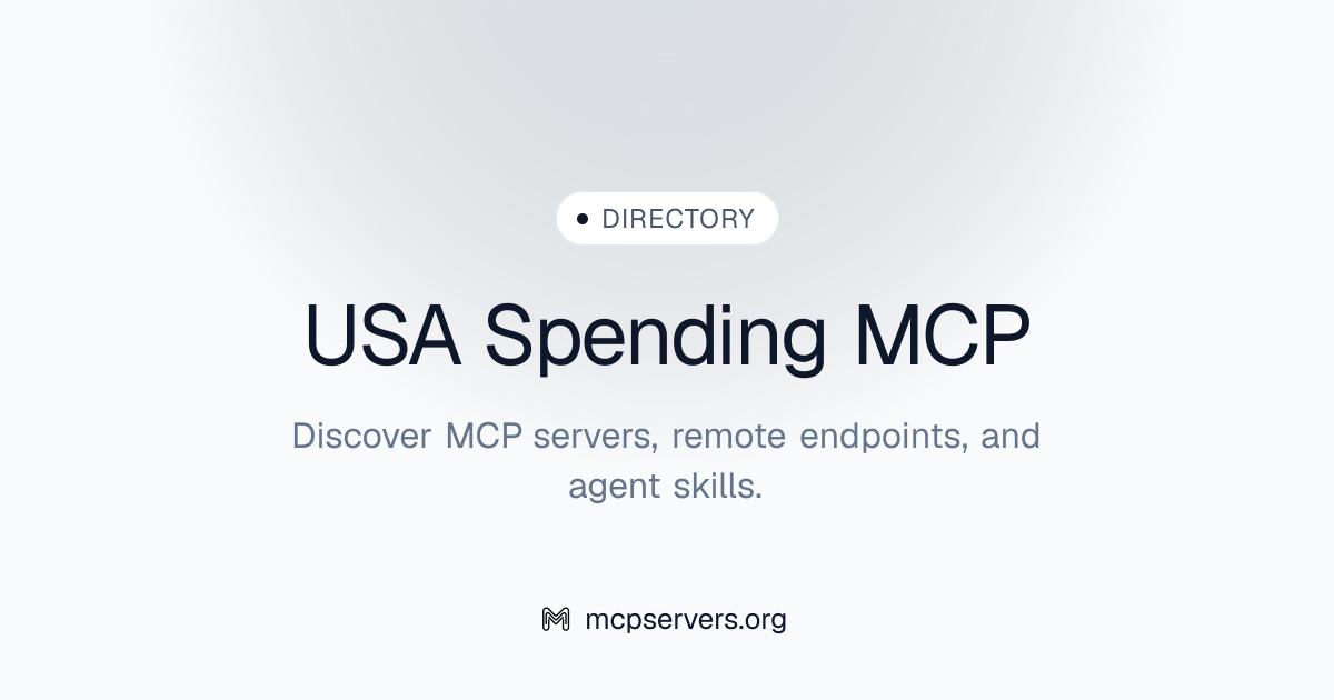 USA Spending MCP Server | Awesome MCP Servers
