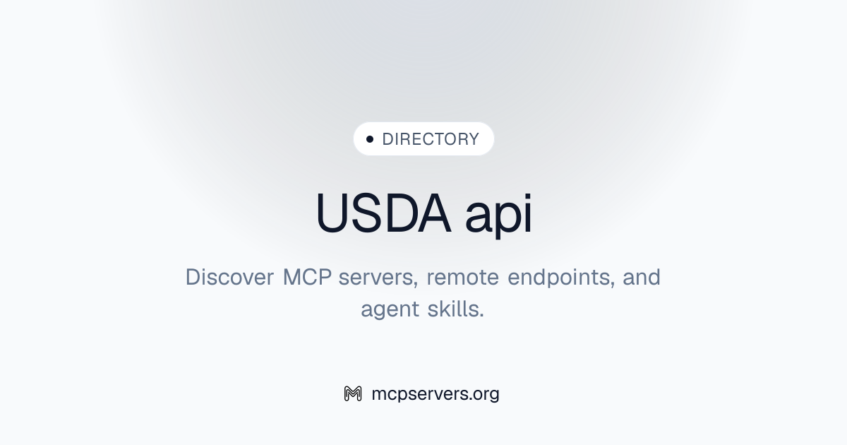 USDA API MCP Server | Awesome MCP Servers