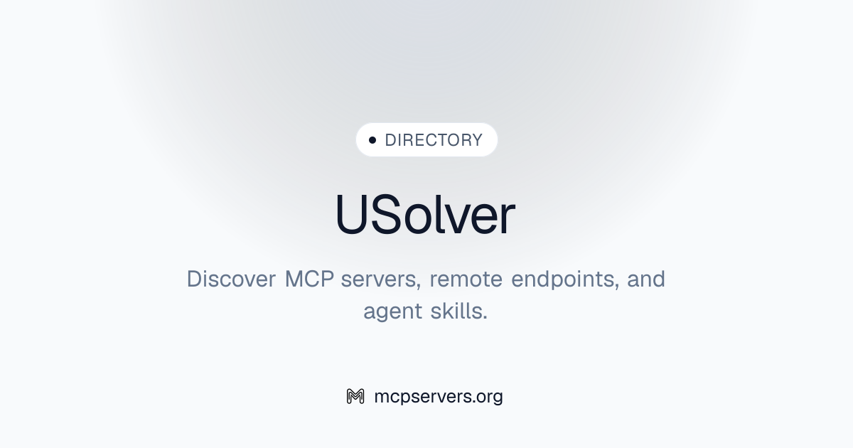 Usolver MCP Server | Awesome MCP Servers