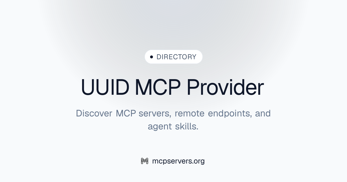 UUID Provider MCP Server | Awesome MCP Servers