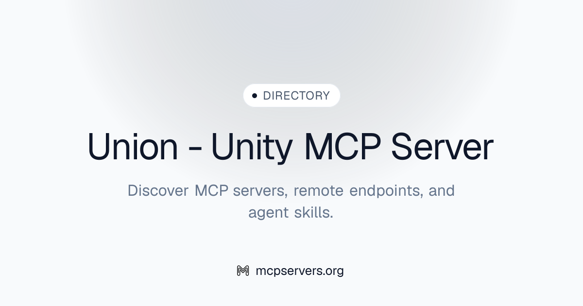 Union Unity MCP Server | Awesome MCP Servers