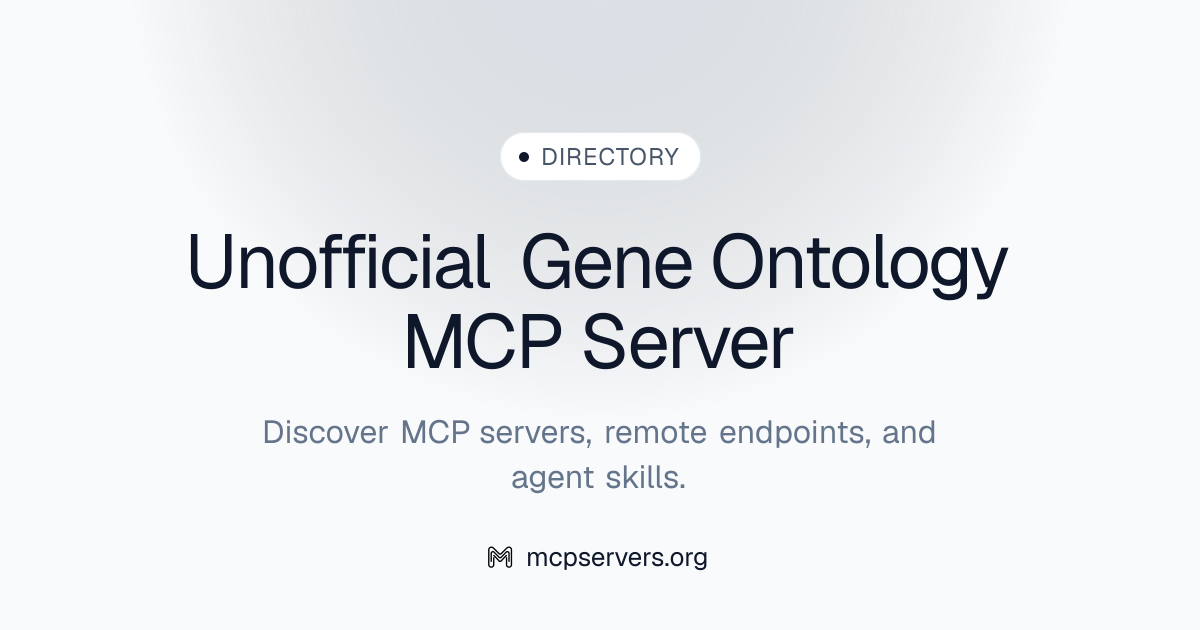 Unofficial Gene Ontology MCP Server | Awesome MCP Servers