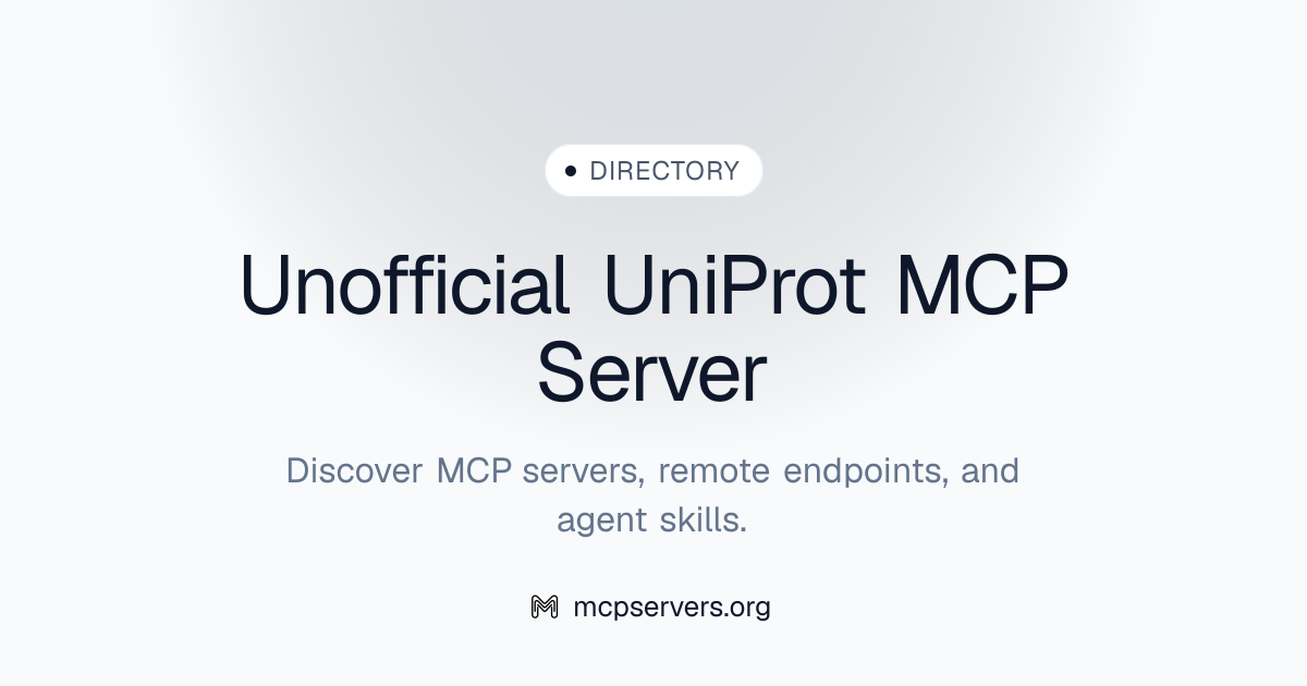 Unofficial Uni Prot MCP Server | Awesome MCP Servers