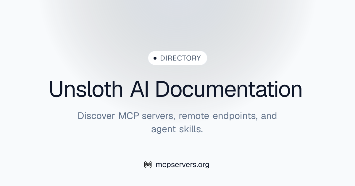 Unsloth AI Documentation MCP Server | Awesome MCP Servers