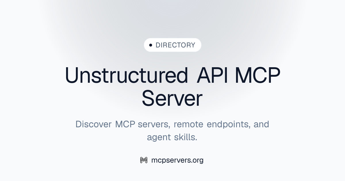 Unstructured API MCP Server | Awesome MCP Servers