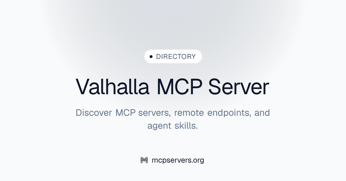 Valhalla MCP Server | Awesome MCP Servers