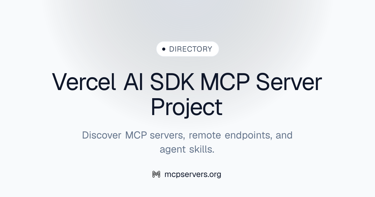 Vercel AI SDK Project MCP Server | Awesome MCP Servers