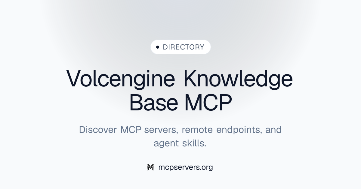 Volcengine Knowledge Base MCP Server | Awesome MCP Servers