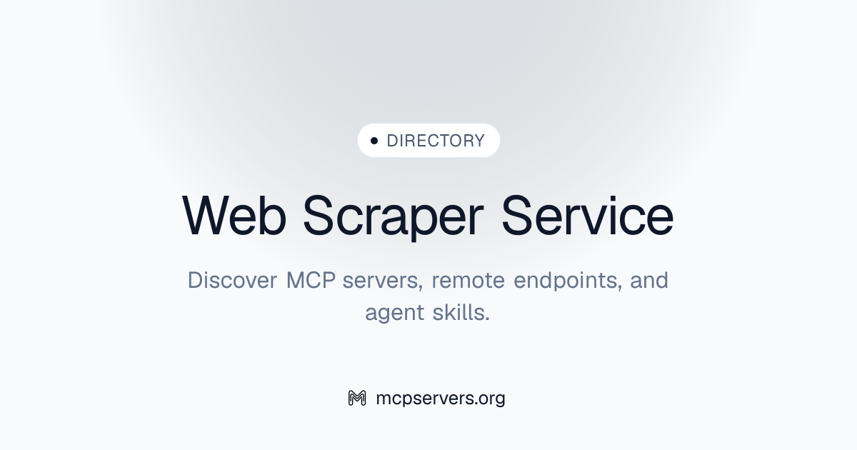 Web Scraper Service MCP 服务器 | Awesome MCP Servers