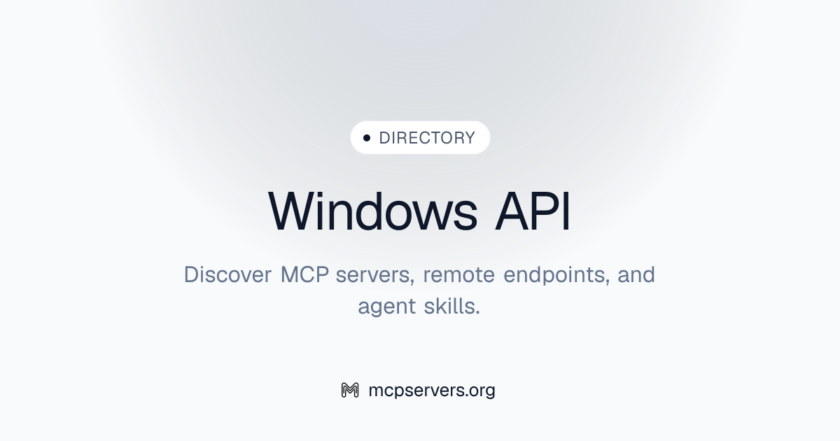 Windows API MCP Server | Awesome MCP Servers