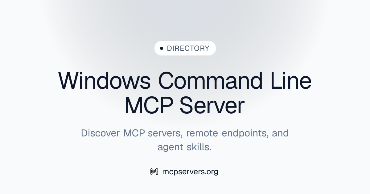 Windows Command Line MCP Server | Awesome MCP Servers