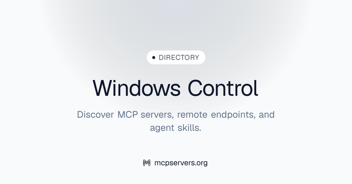 Windows Control MCP Server | Awesome MCP Servers
