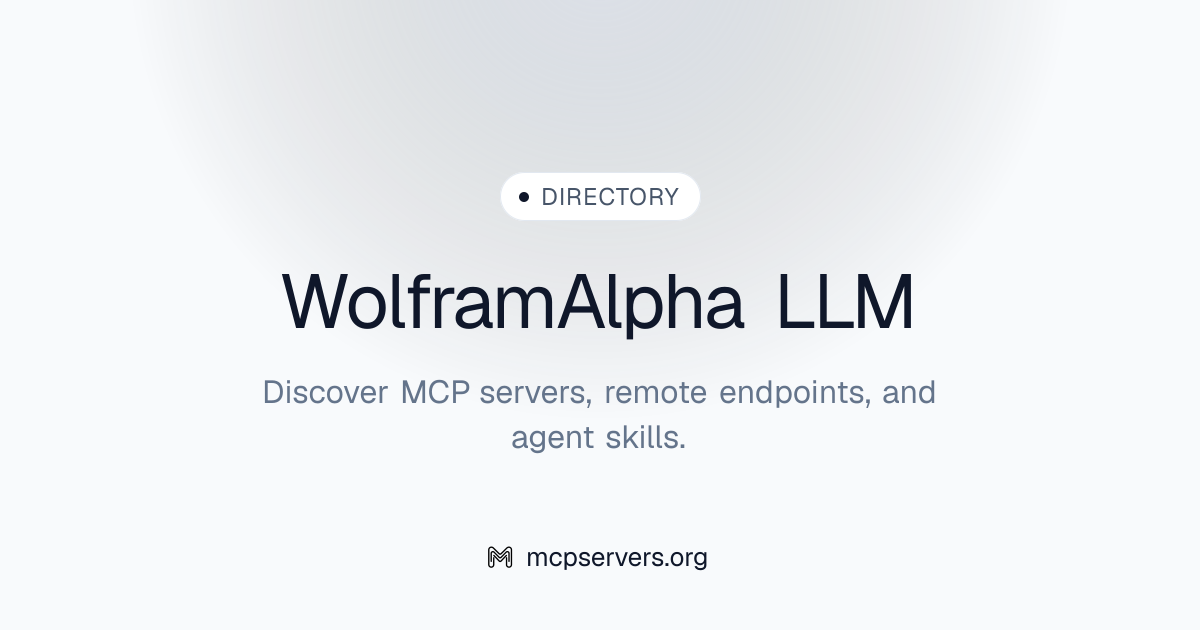 WolframAlpha LLM MCP Server | Awesome MCP Servers