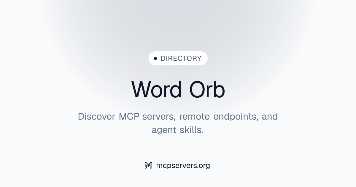 Word Orb MCP Server | Awesome MCP Servers