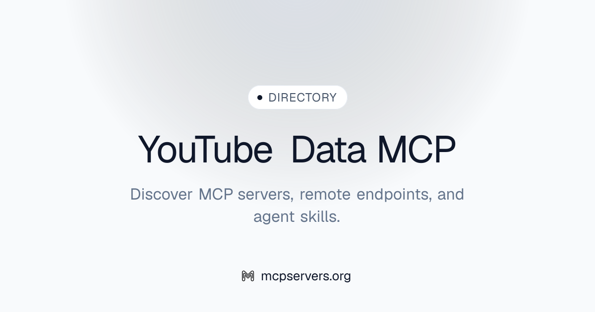 YouTube Data MCP Server | Awesome MCP Servers