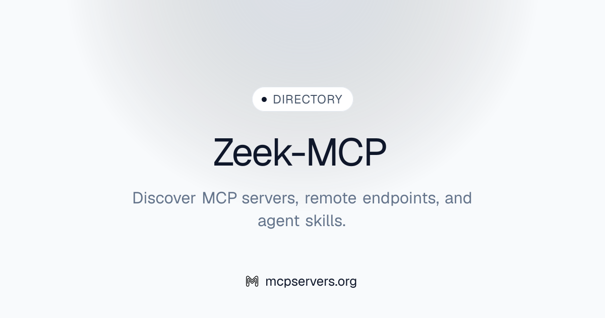 Zeek MCP Server | Awesome MCP Servers
