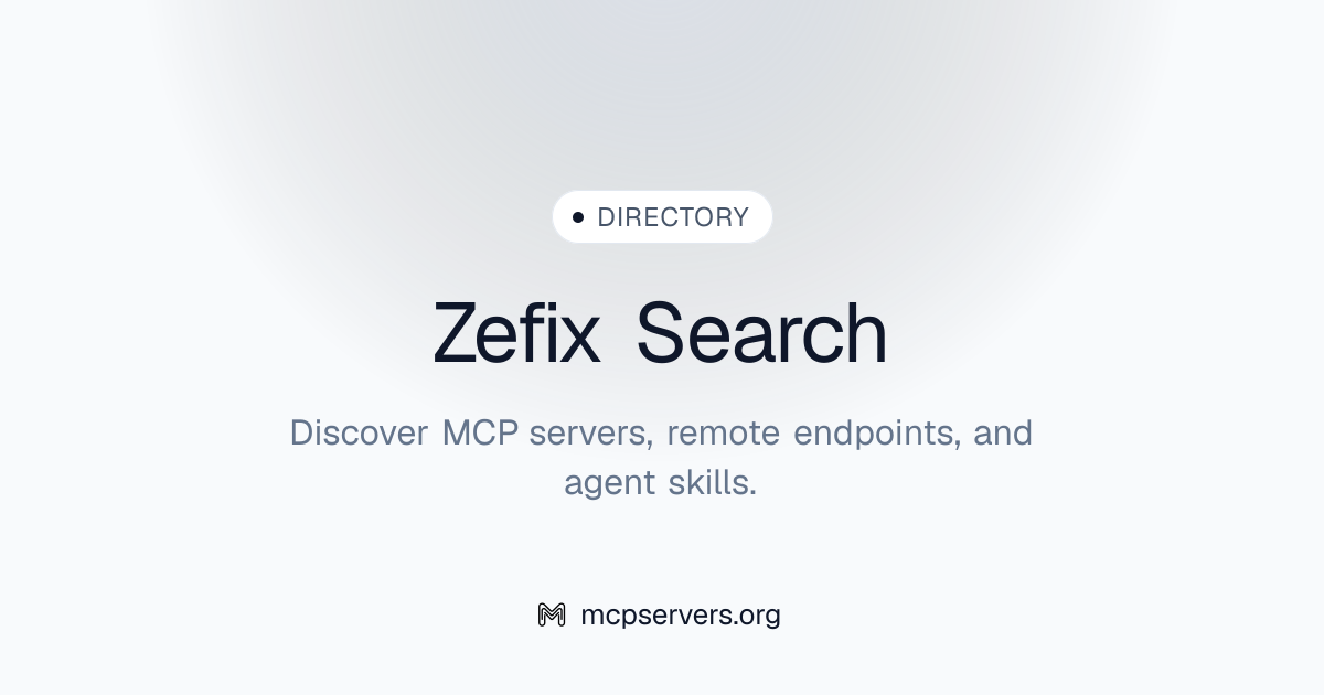 Zefix Search MCP Server | Awesome MCP Servers