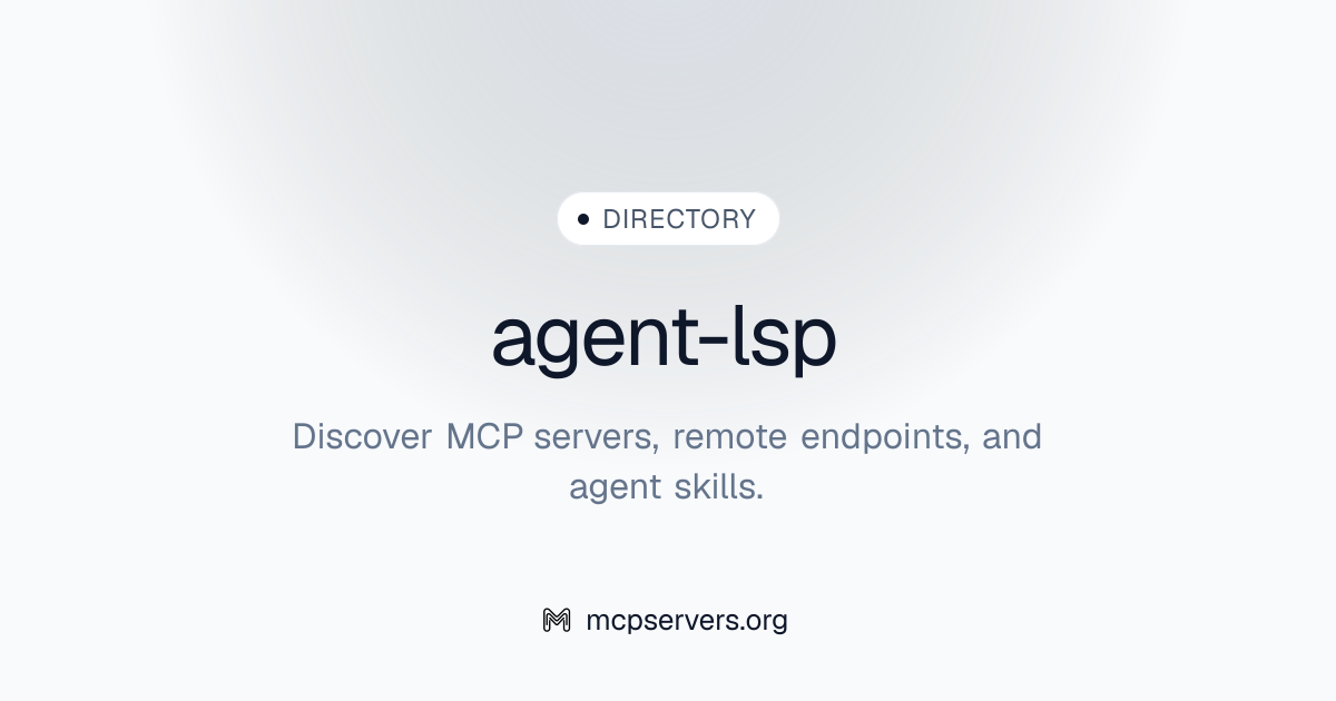 Agent Lsp MCP Server | Awesome MCP Servers