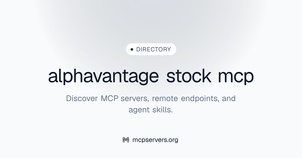 Alphavantage Stock MCP Server | Awesome MCP Servers