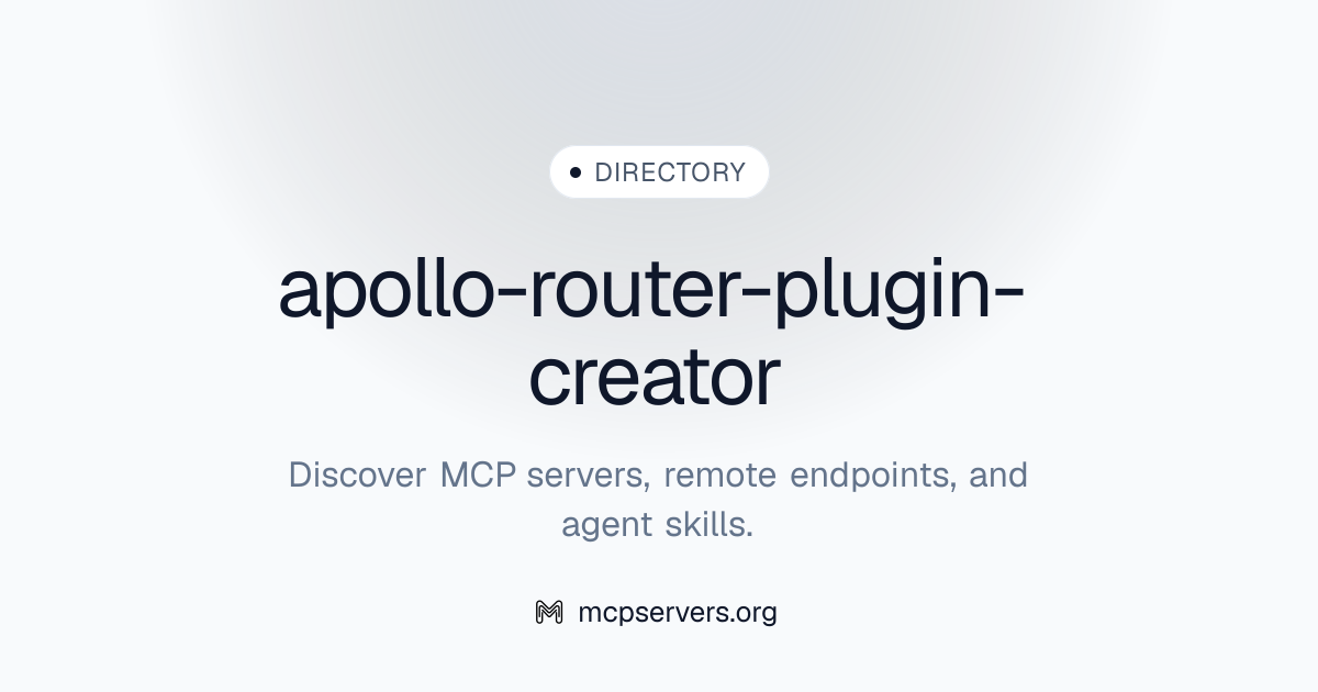apollo-router-plugin-creator | Agent Skills Library