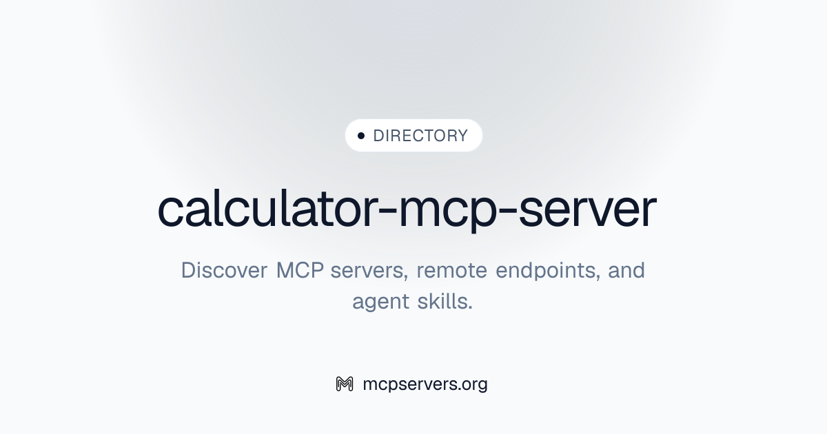 Calculator MCP Server | Awesome MCP Servers
