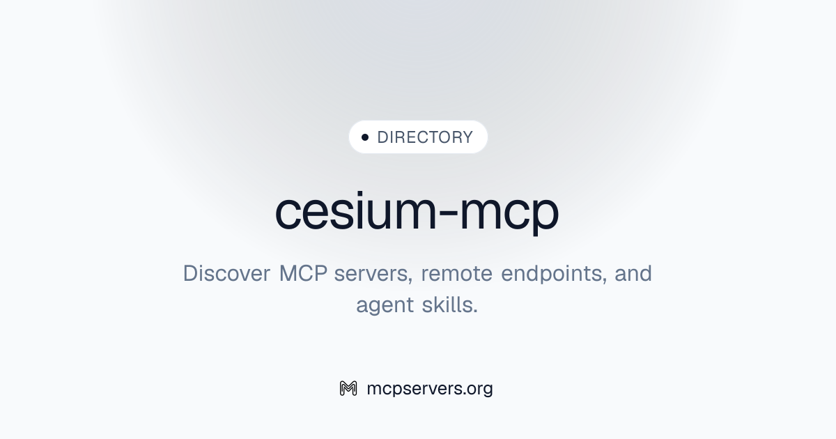 Cesium MCP Server | Awesome MCP Servers