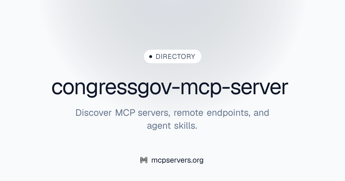 congressgov-mcp-server | Awesome MCP Servers