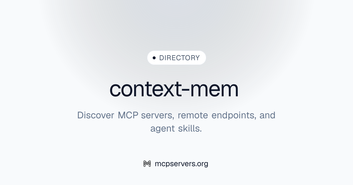Context Mem MCP Server | Awesome MCP Servers