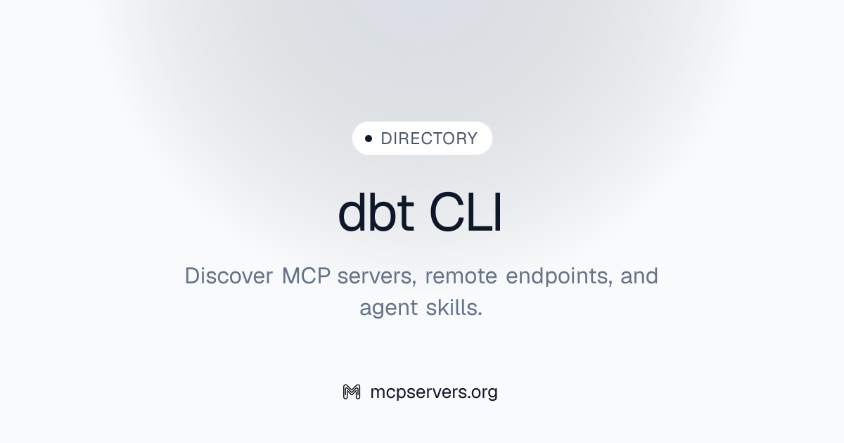 Dbt CLI MCP Server | Awesome MCP Servers