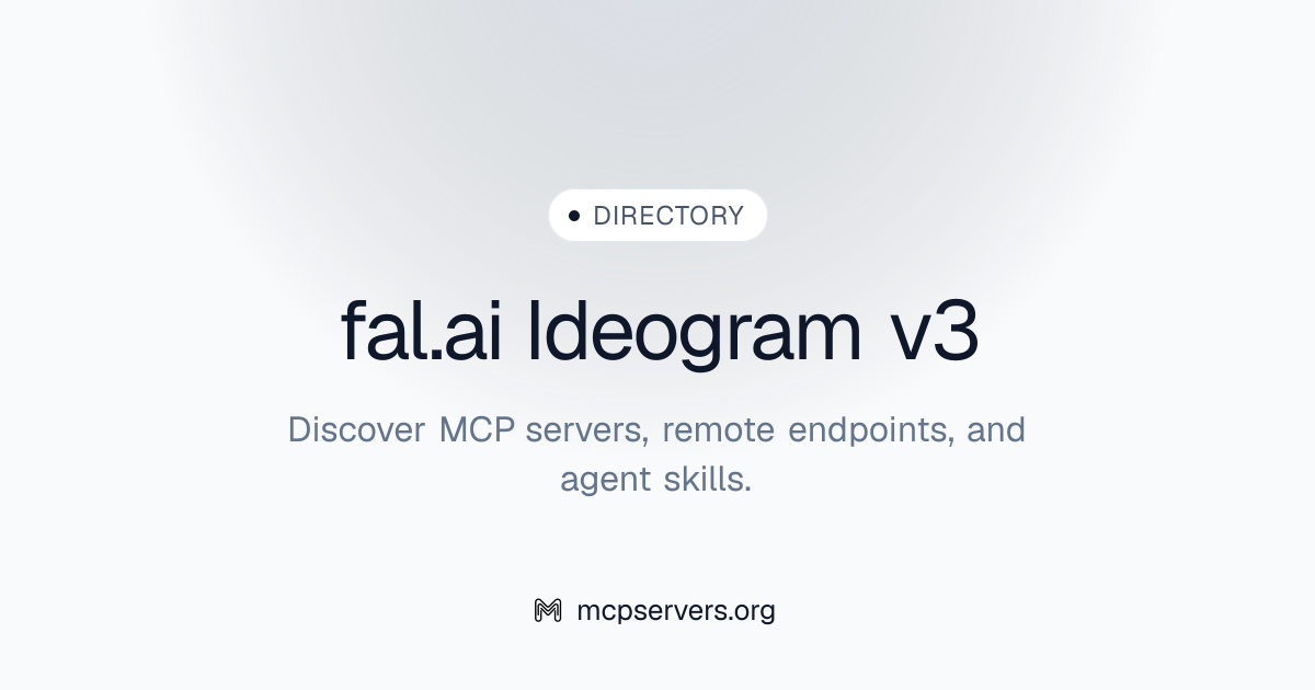 Fal Ai Ideogram v3 MCP Server | Awesome MCP Servers