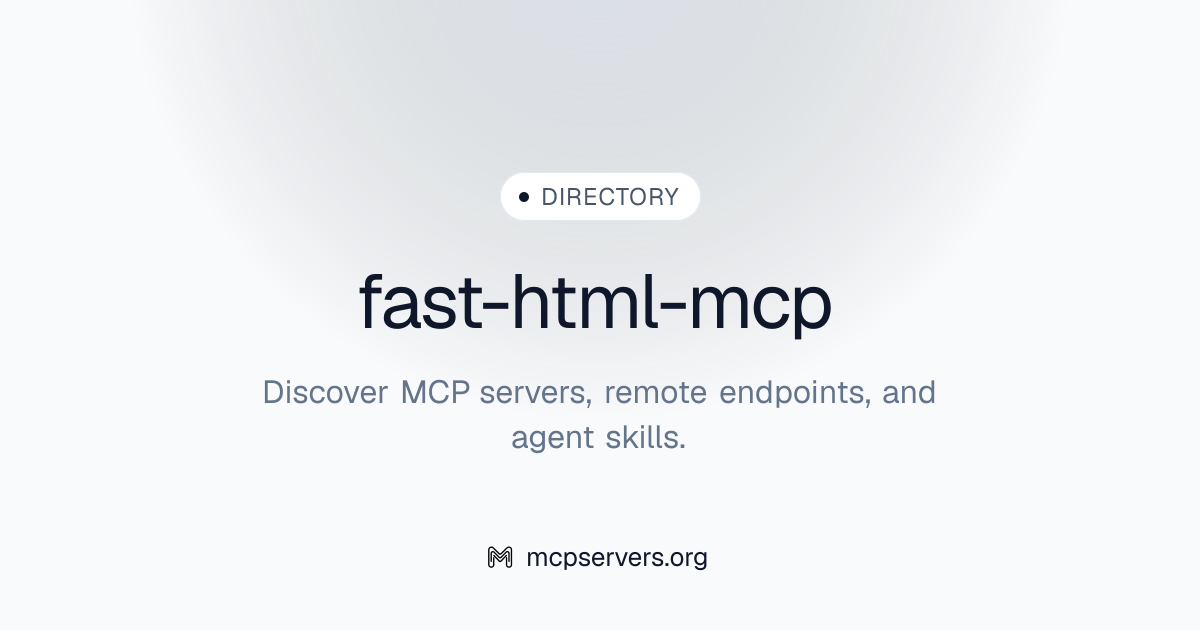 Fast HTML MCP Server | Awesome MCP Servers