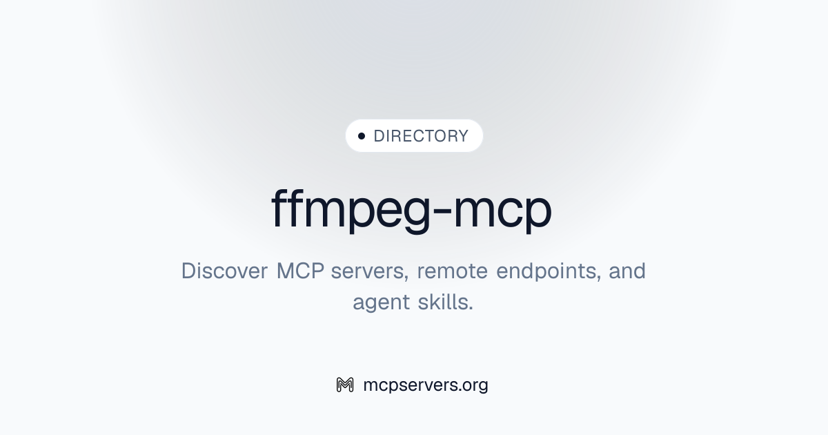 Ffmpeg MCP Server | Awesome MCP Servers