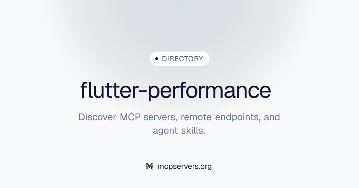 flutter-performance | Agent Skills Library