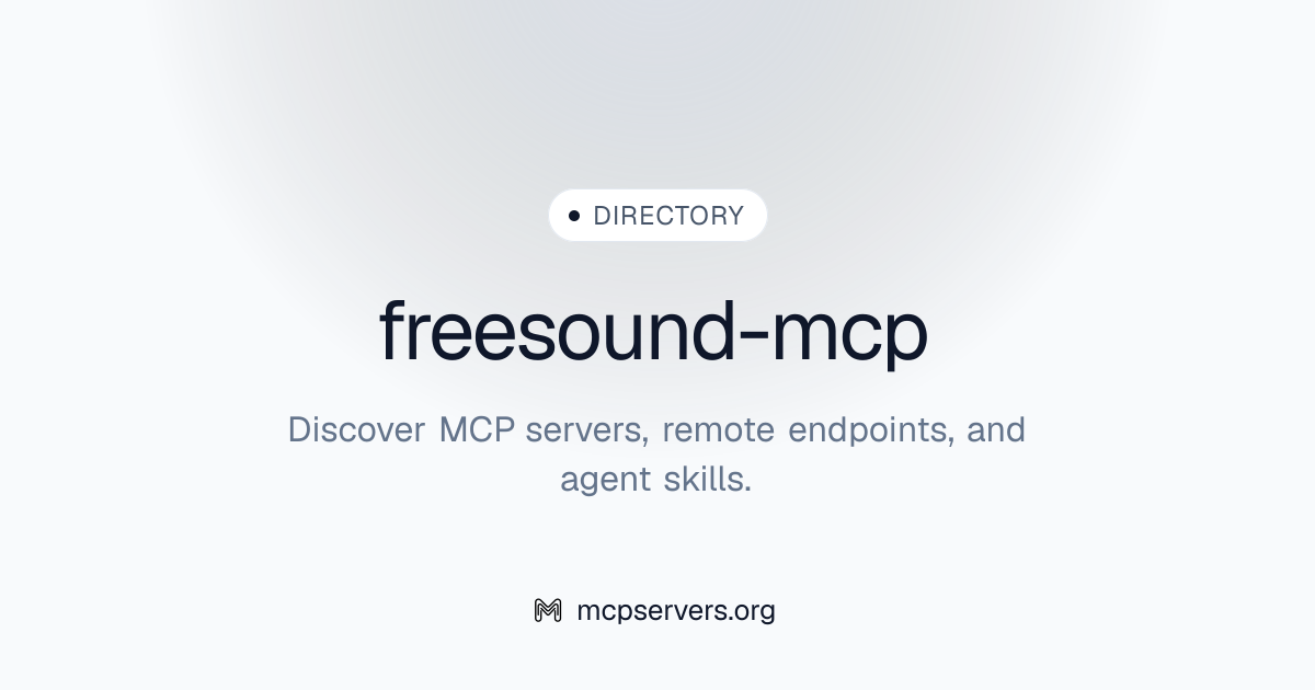 Freesound MCP Server | Awesome MCP Servers