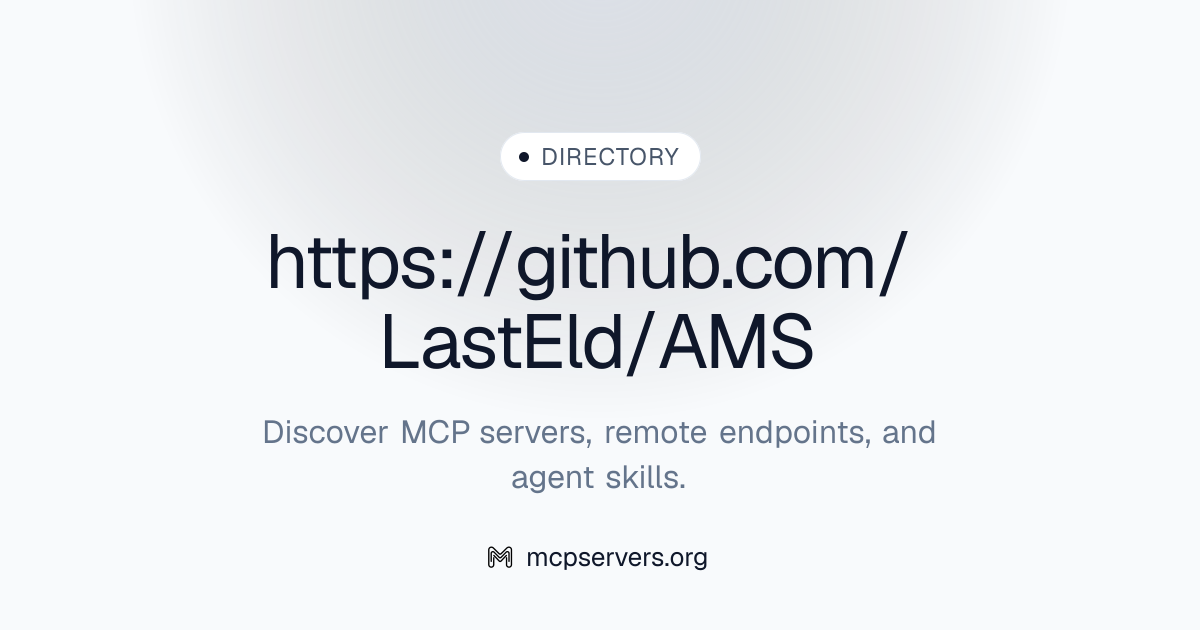 HTTPS GitHub Com Last Eld AMS MCP Server