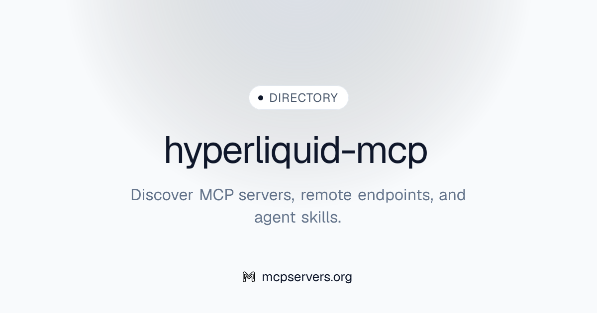 Hyperliquid MCP Server | Awesome MCP Servers